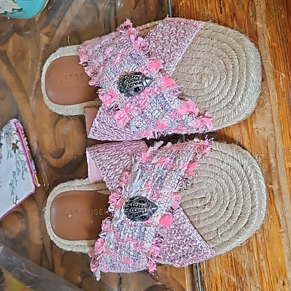 Kurt Geiger Pink Tweed Sandals